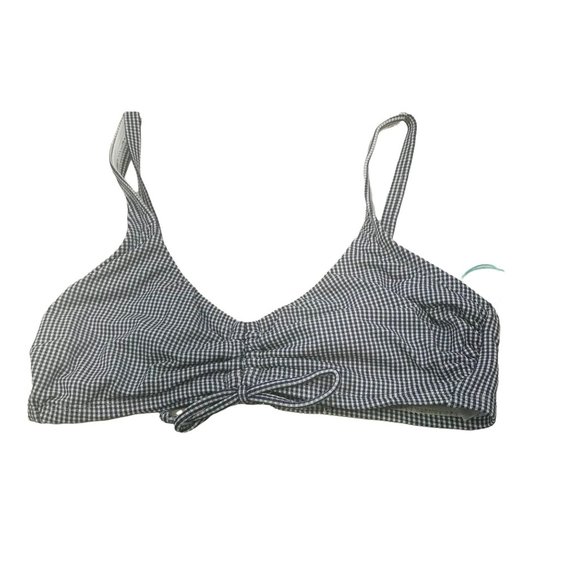Kona Sol Women's Size Small 4-6 Gingham Cinch Front Bikini Swim Top MISSING PADS - Picture 1 of 11